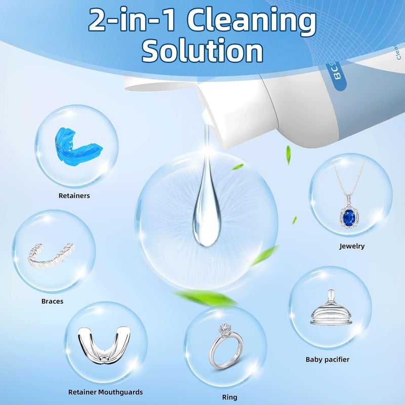 Bcom Ultrasonic Retainer Cleaner Solution, Jewelry Cleaner Solution Deep Clean for Retainer, Mouthguards, Night Guards, Aligners and Jewelry Ring, Odor Stain Remover for Ultrasonic Machines (8.5 oz) - Image 4
